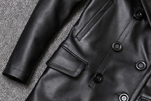 Load image into Gallery viewer, Genuine Leather Jacket Cowhide Overcoat Autumn Winter