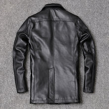 Load image into Gallery viewer, Genuine Leather Jacket Cowhide Overcoat Autumn Winter