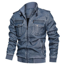 Load image into Gallery viewer, Leather Jacket Men Winter Autumn Windproof
