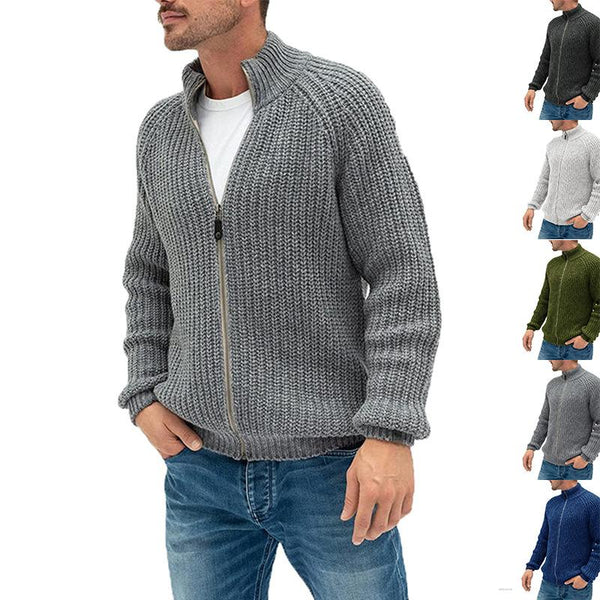 Warm Cashmere Wool Zipper Cardigan