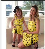 New Mother Daughter Matching Clothes Dot Print Sleeveless