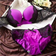 Load image into Gallery viewer, New New Hot Brand women push up Deep V Gather sexy Lace bra sets girl