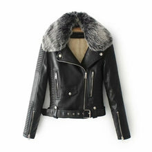 Load image into Gallery viewer, women zipper outerwear with soft collar Pop cool new lady faux