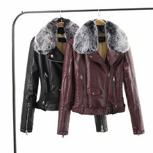 Load image into Gallery viewer, women zipper outerwear with soft collar Pop cool new lady faux