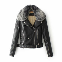 Load image into Gallery viewer, women zipper outerwear with soft collar Pop cool new lady faux