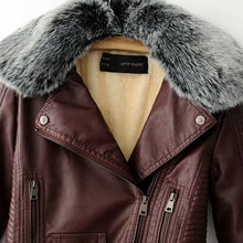 Load image into Gallery viewer, women zipper outerwear with soft collar Pop cool new lady faux