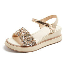 Load image into Gallery viewer, New Platform Sandals Women Summer Gold Slippers Chunky - Sophornlilly
