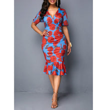 Load image into Gallery viewer, Printed Floral Summer Dress Slim Fit