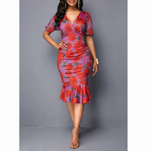 Load image into Gallery viewer, Printed Floral Summer Dress Slim Fit