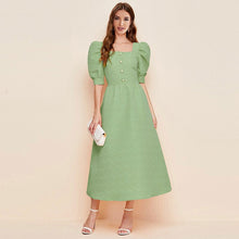 Load image into Gallery viewer, New Product Ladies Fashion French Palace Style Square Neck Puff Sleeve