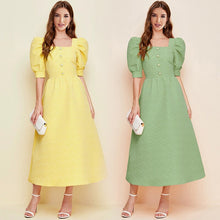 Load image into Gallery viewer, New Product Ladies Fashion French Palace Style Square Neck Puff Sleeve