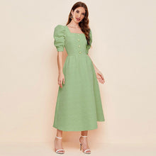 Load image into Gallery viewer, New Product Ladies Fashion French Palace Style Square Neck Puff Sleeve