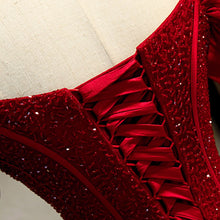 Load image into Gallery viewer, New Sequins Sexy Boat Neck Evening Dress Short Sleeves A Line Floor