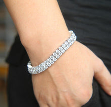 Load image into Gallery viewer, New Silver Color Double Row 4mm CZ Zircon Round Bracelet Iced Out - Sophornlilly
