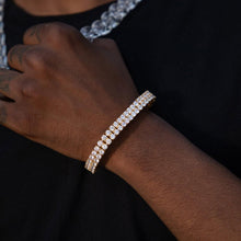 Load image into Gallery viewer, New Silver Color Double Row 4mm CZ Zircon Round Bracelet Iced Out - Sophornlilly
