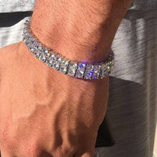 Load image into Gallery viewer, New Silver Color Double Row 4mm CZ Zircon Round Bracelet Iced Out - Sophornlilly