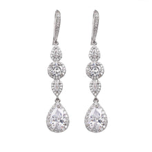 Load image into Gallery viewer, New Slim Zircon Dangle Three Color Earrings Set White Micro Inlay - Sophornlilly