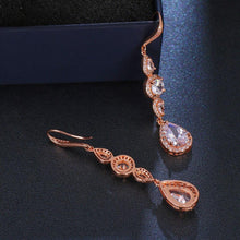 Load image into Gallery viewer, New Slim Zircon Dangle Three Color Earrings Set White Micro Inlay - Sophornlilly