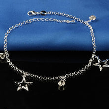 Load image into Gallery viewer, New Small Stars Pendant Bohemia Foot Anklet Sterling Silver Plate