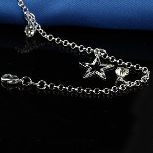 New Small Stars Pendant Bohemia Foot Anklet Sterling Silver Plate