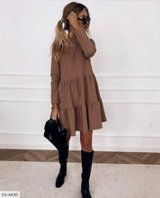 Load image into Gallery viewer, New Spring Autumn Dress Women Elegant O Neck Long Sleeves Multi layer - Sophornlilly