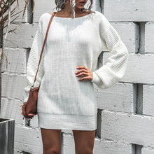 Load image into Gallery viewer, New Spring Women Knitted Sweaters Fashion O neck Solid Dress Women