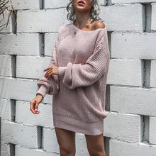 Load image into Gallery viewer, New Spring Women Knitted Sweaters Fashion O neck Solid Dress Women