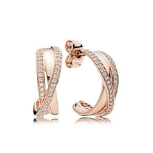 Load image into Gallery viewer, New Style 100% 925 Sterling Silver Rose Gold Zircon Earrings,