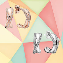 Load image into Gallery viewer, New Style 100% 925 Sterling Silver Rose Gold Zircon Earrings,