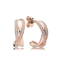 Load image into Gallery viewer, New Style 100% 925 Sterling Silver Rose Gold Zircon Earrings,