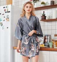 Load image into Gallery viewer, Ladies' Sexy Rayon Short Robe Women Elegant Print