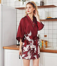 Load image into Gallery viewer, Ladies' Sexy Rayon Short Robe Women Elegant Print