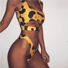 Load image into Gallery viewer, New Style Women Buckle Leopard Bikini Push-Up