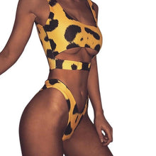 Load image into Gallery viewer, New Style Women Buckle Leopard Bikini Push-Up