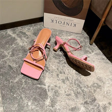 Load image into Gallery viewer, New Summer Chains Narrow Band Sandals For Girls Women Sexy Kitten Heel - Sophornlilly