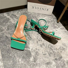 Load image into Gallery viewer, New Summer Chains Narrow Band Sandals For Girls Women Sexy Kitten Heel - Sophornlilly