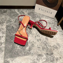 Load image into Gallery viewer, New Summer Chains Narrow Band Sandals For Girls Women Sexy Kitten Heel - Sophornlilly