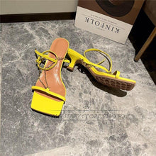 Load image into Gallery viewer, New Summer Chains Narrow Band Sandals For Girls Women Sexy Kitten Heel - Sophornlilly