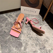 Load image into Gallery viewer, New Summer Chains Narrow Band Sandals For Girls Women Sexy Kitten Heel - Sophornlilly