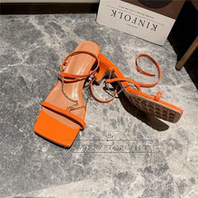 Load image into Gallery viewer, New Summer Chains Narrow Band Sandals For Girls Women Sexy Kitten Heel - Sophornlilly