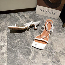 Load image into Gallery viewer, New Summer Chains Narrow Band Sandals For Girls Women Sexy Kitten Heel - Sophornlilly