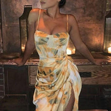 Load image into Gallery viewer, New Summer Dresses Fashion Orange Shirring Irregular - Sophornlilly