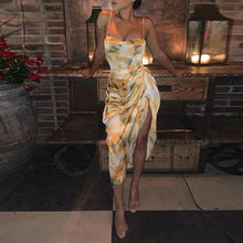 Load image into Gallery viewer, New Summer Dresses Fashion Orange Shirring Irregular - Sophornlilly