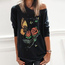 Load image into Gallery viewer, New Summer Printed Butterfly Flower Round Neck Hipster Loose Long