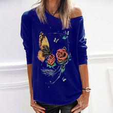 Load image into Gallery viewer, New Summer Printed Butterfly Flower Round Neck Hipster Loose Long