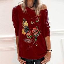Load image into Gallery viewer, New Summer Printed Butterfly Flower Round Neck Hipster Loose Long