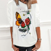 Load image into Gallery viewer, New Summer Printed Butterfly Flower Round Neck Hipster Loose Long