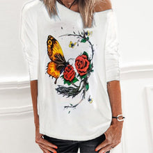 Load image into Gallery viewer, New Summer Printed Butterfly Flower Round Neck Hipster Loose Long
