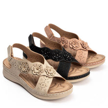 Load image into Gallery viewer, New Summer Retro Women Sandals Flowers Women Casual Wedge Shoes Lady