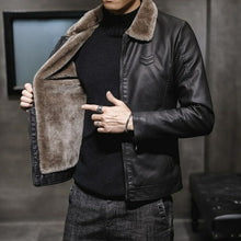 Load image into Gallery viewer, New Thick Leather Jacket Mens Winter Autumn Men's Jacket Fashion Faux